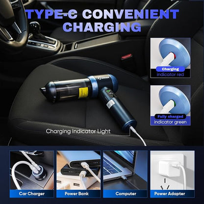 Saker Car Vacuum Portable Cordless 20000Pa Suction Power 4 in 1 Handheld Vacuum - Image 8