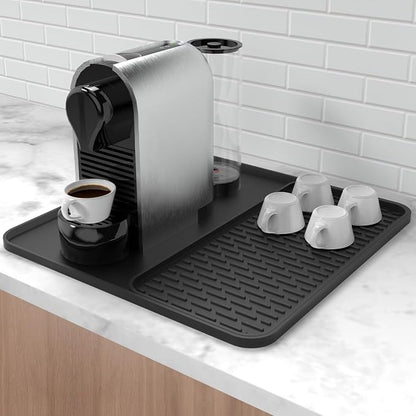 Silicone Coffee Mat, Coffee Bar Accessories Fit Under Coffee Maker Coffee by Garolue