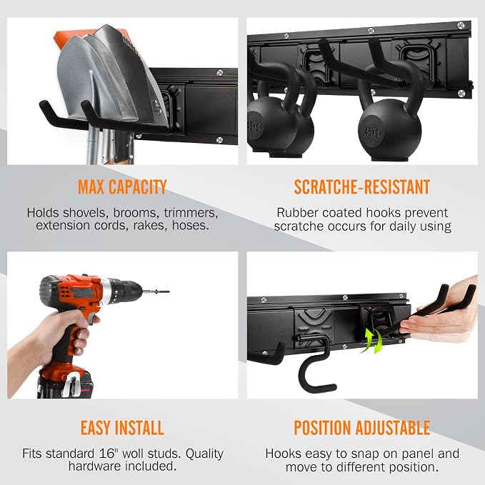 Garden Tool Storage Rack, Outdoor Power Tools Hangers - Image 5