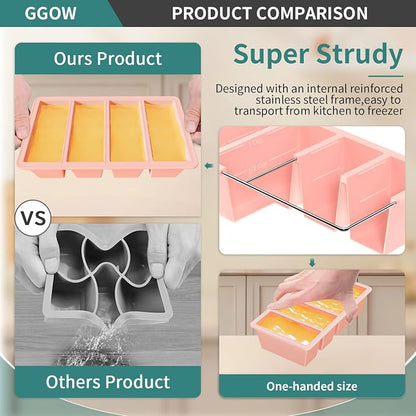 Silicone Freezer Tray for Sauce Cube: GGOW Silicone Freezing Tray for Broth - Image 6