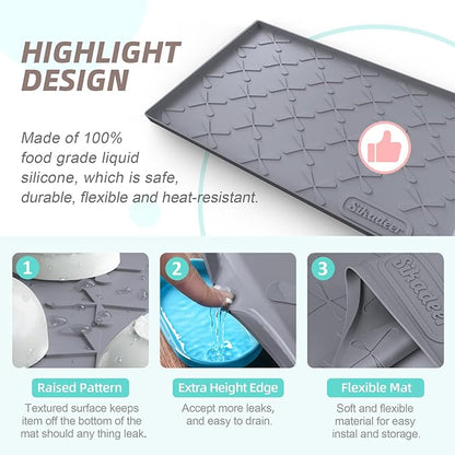 SIKADEER 37" x 22" Under Sink Mat Waterproof, Silicone Mat Kitchen Drawer Shelf - Image 4