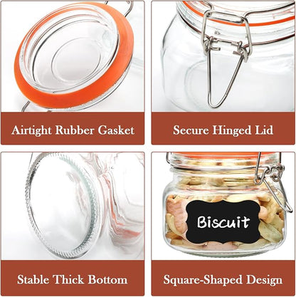 16 oz Glass Jars With Airtight Lids And Leak Proof Rubber Gasket, Wide Mouth - Image 3