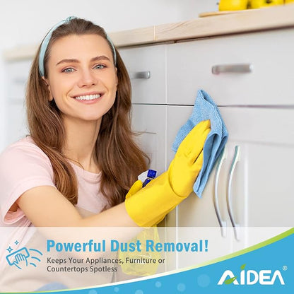 AIDEA Blue Microfiber Cleaning Cloth 24PK, Soft Absorbent Cleaning Rags - Image 4