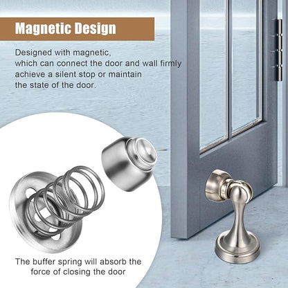 8 Pcs Magnetic Door Stoppers Stainless Steel Door Stops Magnetic Catch Holder - Image 5