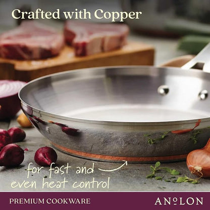 Anolon Nouvelle Stainless Stainless Steel Frying Pan / Fry Pan / Stainless - Image 3
