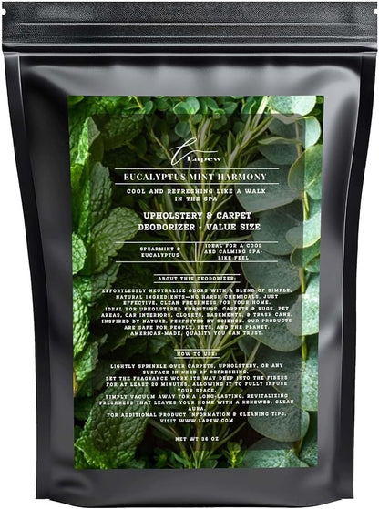 Eucalyptus Mint Harmony Carpet Freshener Powder Refill 36 oz | Powerful Odor by Lapew