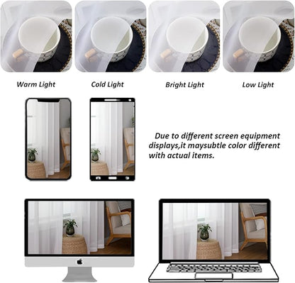 Chyhomenyc Extra Long White Sheer Curtains 144 inch 2 Panels, Translucent - Image 2