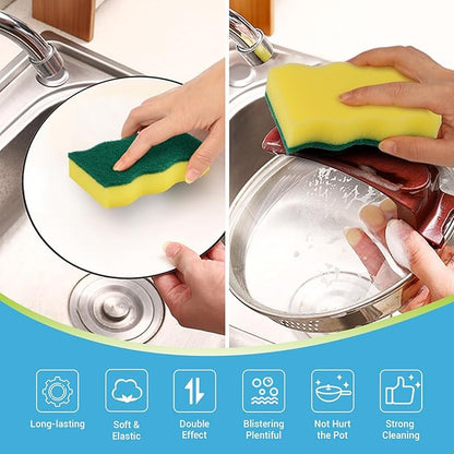 AIDEA Sponges Kitchen, 24 Pack Heavy Duty Dish Sponge, Cleaning Dish Scrubber - Image 2