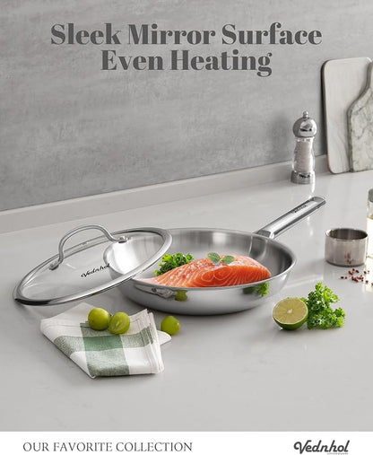 Stainless Steel Pan, 12 Inch Stainless Steel Frying Pan, Tri-Ply Stainless - Image 3