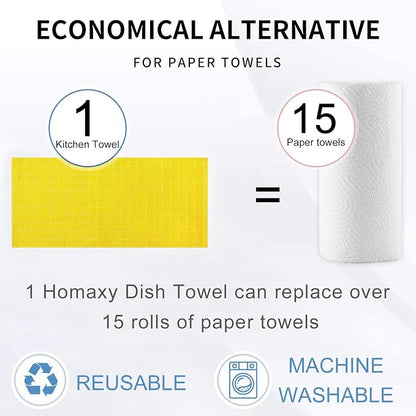 Homaxy 100% Cotton Terry Kitchen Towels, Checkered Designed, Soft and Super - Image 7