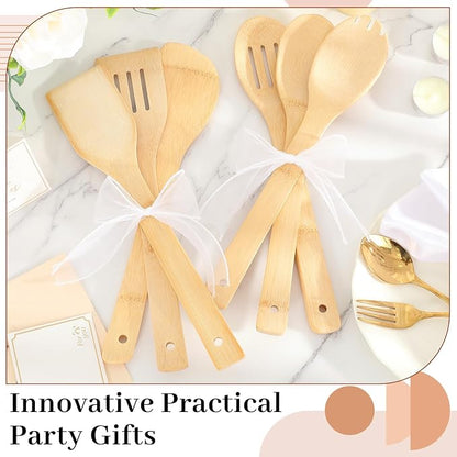 Reallnaive 72 Pcs Bamboo Spatula Wooden Kitchen Utensil Bulk 12''wood Spoon - Image 3