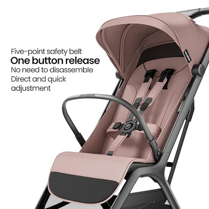 MAMA & BABY Packa Compact Travel Stroller – Lightweight, One-Hand Auto Folding, Portable & Lie-Flat Baby Stroller, Newborns and Toddlers Stroller with UPF 50+ Canopy & Mesh Ventilation