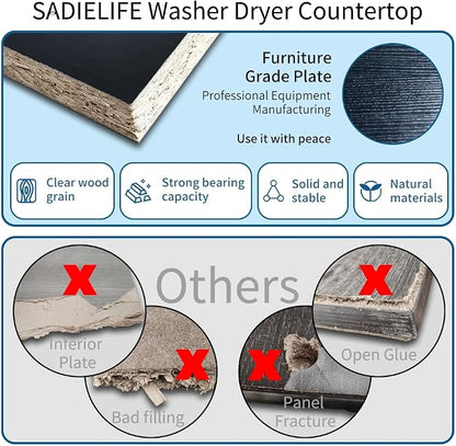 Washer Dryer Countertop Only, Edge Rails-27.5" Depth*27.5" Width Laundry Room - Image 3