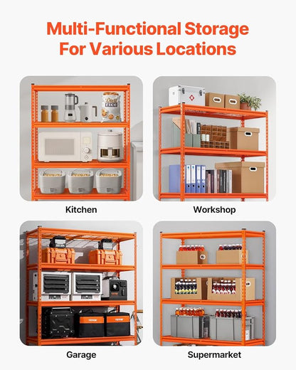 VEVOR Storage Shelves, 2500 lbs, 5 Tier Heavy Duty Garage Shelving, - Image 8