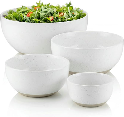 KooK Mixing Bowls, Ceramic Nesting Bowls, Stoneware Kitchen Bowls, by Kook
