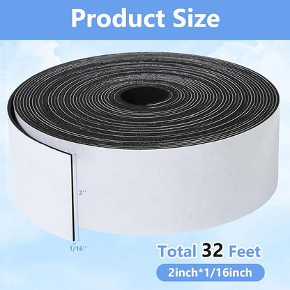 Weather Stripping Door Seal Strip- 2 Inch X 1/16 Inch X 32Feet, Strong Adhesive - Image 2