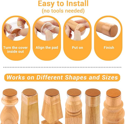 24 Pcs Extra Large Chair Leg Floor Protectors, Silicone Chair Leg Protectors - Image 7