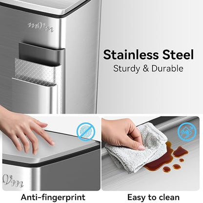 mVm 10.6 Gallon Kitchen Step Trash Can, Soft-Close and Foldable Foot Pedal - Image 2