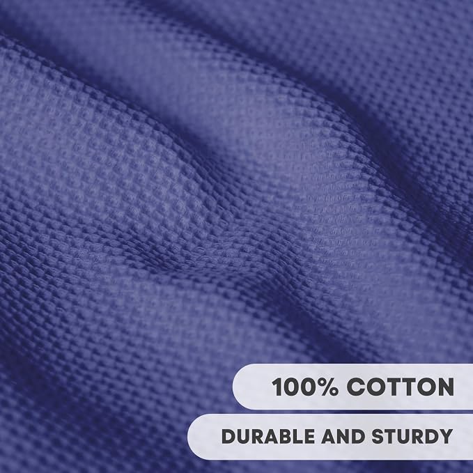 Artoid Mode 100% Cotton Navy Blue Waffle Weave Kitchen Dish Cloths, 12x12 Inch - Image 2