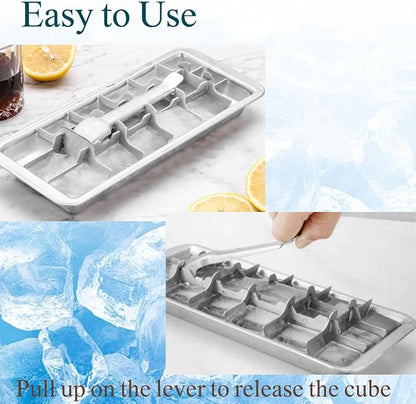 3 Pack Stainless Steel Ice Cube Trays, 18 Slot Ice Tray - Image 3
