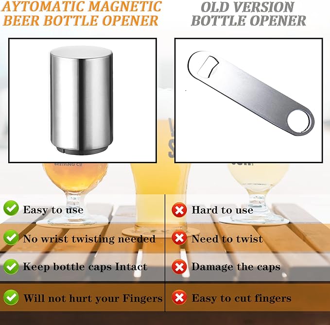 3 Pieces Automatic Magnetic Beer Bottle Opener, Portable Pop the Top Wine - Image 3