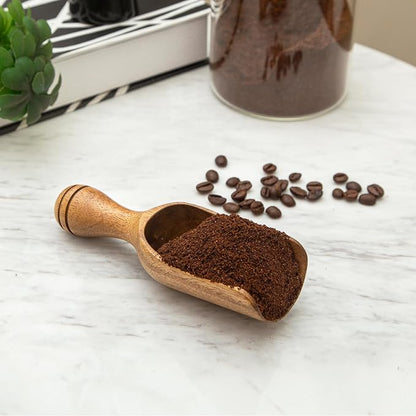 Wooden Scoops for Canisters 4PCS Wooden Scoop for Jars 4.9″Med-size Acacia - Image 3