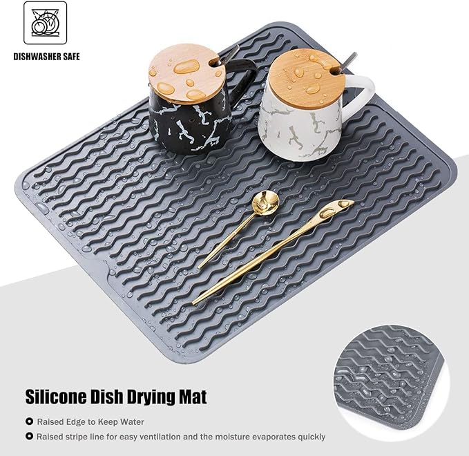 Large 17" x 14" Silicone Dish Drying Mat - Image 5