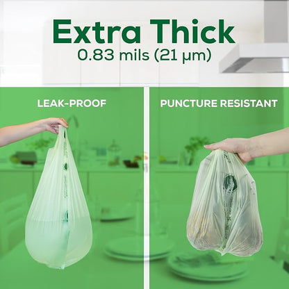 ANECO 4 Gallon Compostable Food Waste Bags - Image 4