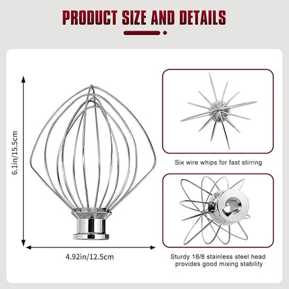 Whole Stainless Steel K45WW Whisk Attachment - Image 3