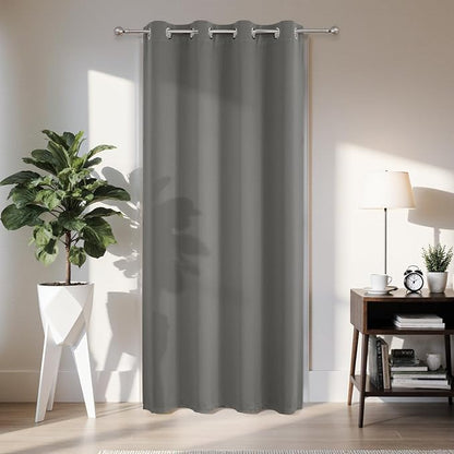 Joydeco Blackout Door Curtain for Doorway Privacy 84 Inches Long, Grommet by JOYDECO