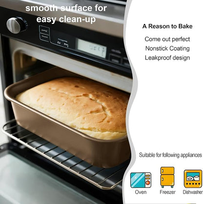 Baking Pan Set of 2, 12.5’’ X 10’’ X 2.4’’ Nonstick Sheet Cake Pan - Image 5