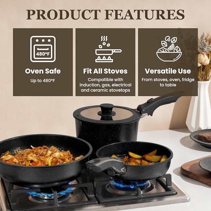 KIKCOIN Nonstick Pots and Pans Set 24 Pack - Image 5