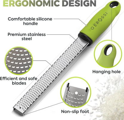 Stainless Steel Cheese Grater & Lemon Zester w/Extra Sharp Blade - Image 4