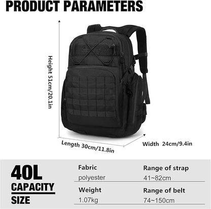 Mardingtop 40L Tactical Backpack for Men,Molle Military Backpack for Hiking,Travel,Camping, Hunting