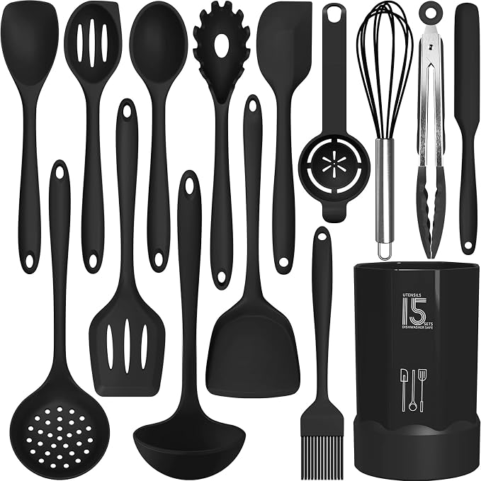AOTHOD Silicone Cooking Utensils Set by Safeandsuitableforuse