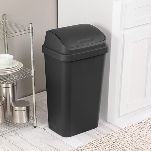 Sterilite 16-Pack Swing Top Wastebasket, Sleek Square Profile Trash Can - Image 5