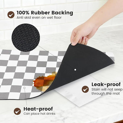 17" x 32" Checkered Dish Drying Mat - Image 4