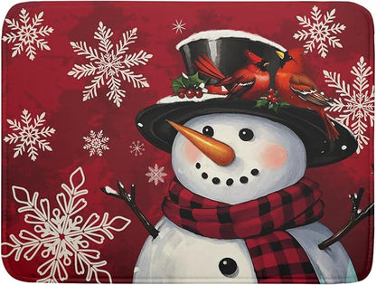 Christmas Snowman Dish Drying Mat by Aytipun