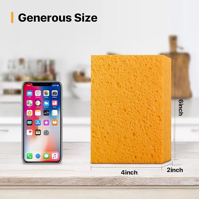 1 PCS Large Natural Cellulose Sponges 6x4x2 Inch - Image 2
