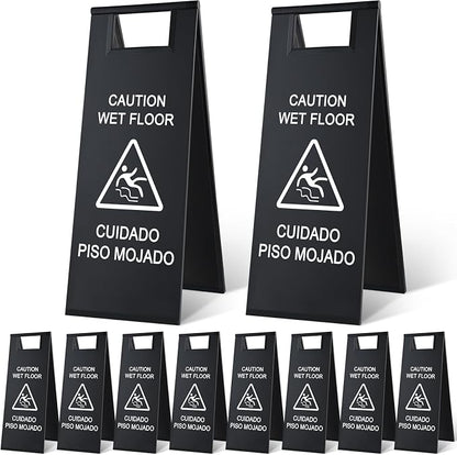 8 Pcs 24 Inch Stainless Steel Wet Floor Sign 8.8 Pound Caution Wet Floor Sign by Unknown