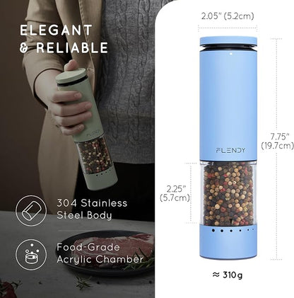 Flendy Electric Salt and Pepper Grinder Set Rechargeable, Automatic Salt and - Image 3