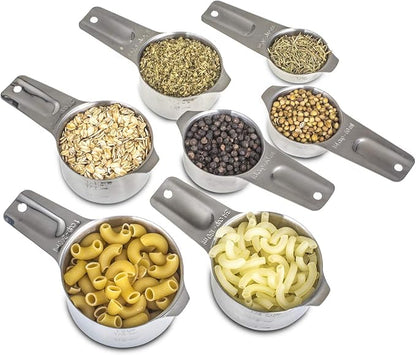 Set of 7 Heavy Duty Measuring Cups, 18/8 Stainless Steel - Image 3