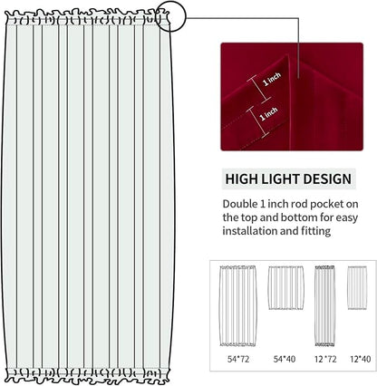 DWCN French Door Curtains – Rod Pocket Thermal Blackout Curtain - Image 3