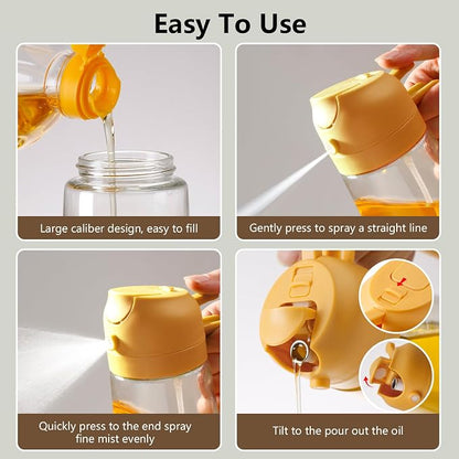 SWEET VIEW Oil Sprayer for Cooking, 16oz/470ml 2 In 1 Glass Olive Oil Sprayr & - Image 2