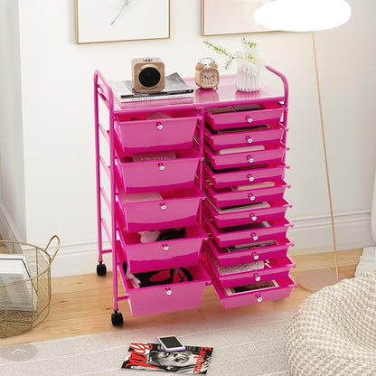 GOFLAME 15-Drawer Rolling Storage Cart, Utility Cart - Image 9