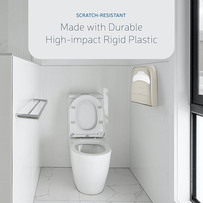 EZbrnd Wall Mount Half-Fold Toilet Seat Cover Dispenser for Commercial/Washroom/Office, Seat Cover Paper Sold Separately, Spray Gold, 3100G-EZ