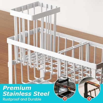 Sponge Holder for Kitchen Sink, 2 Tier Sink Caddy Organizer Countertop - Image 7