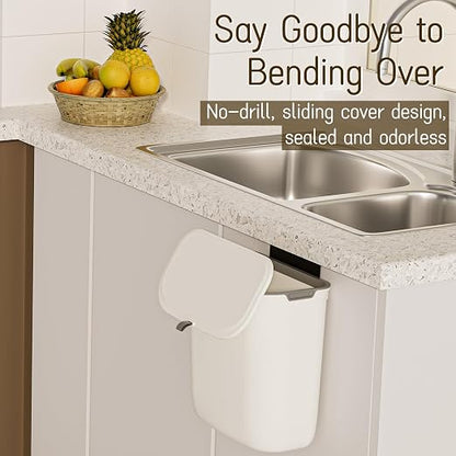 2.4 Gallon Kitchen Compost Bin Hanging Small Trash Can - Image 3