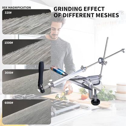 CWOVRS Knife Sharpening System, RX-008 Professional Knife Sharpener, 360° Flip - Image 7