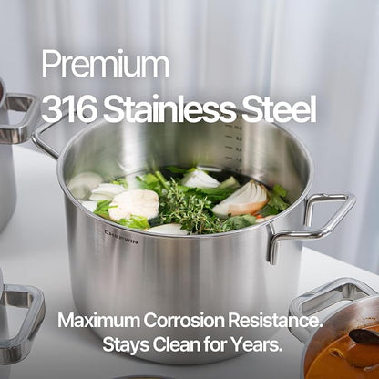 316 Stainless Steel 12.7 Quart Heavy Duty Stock Pot - Image 3